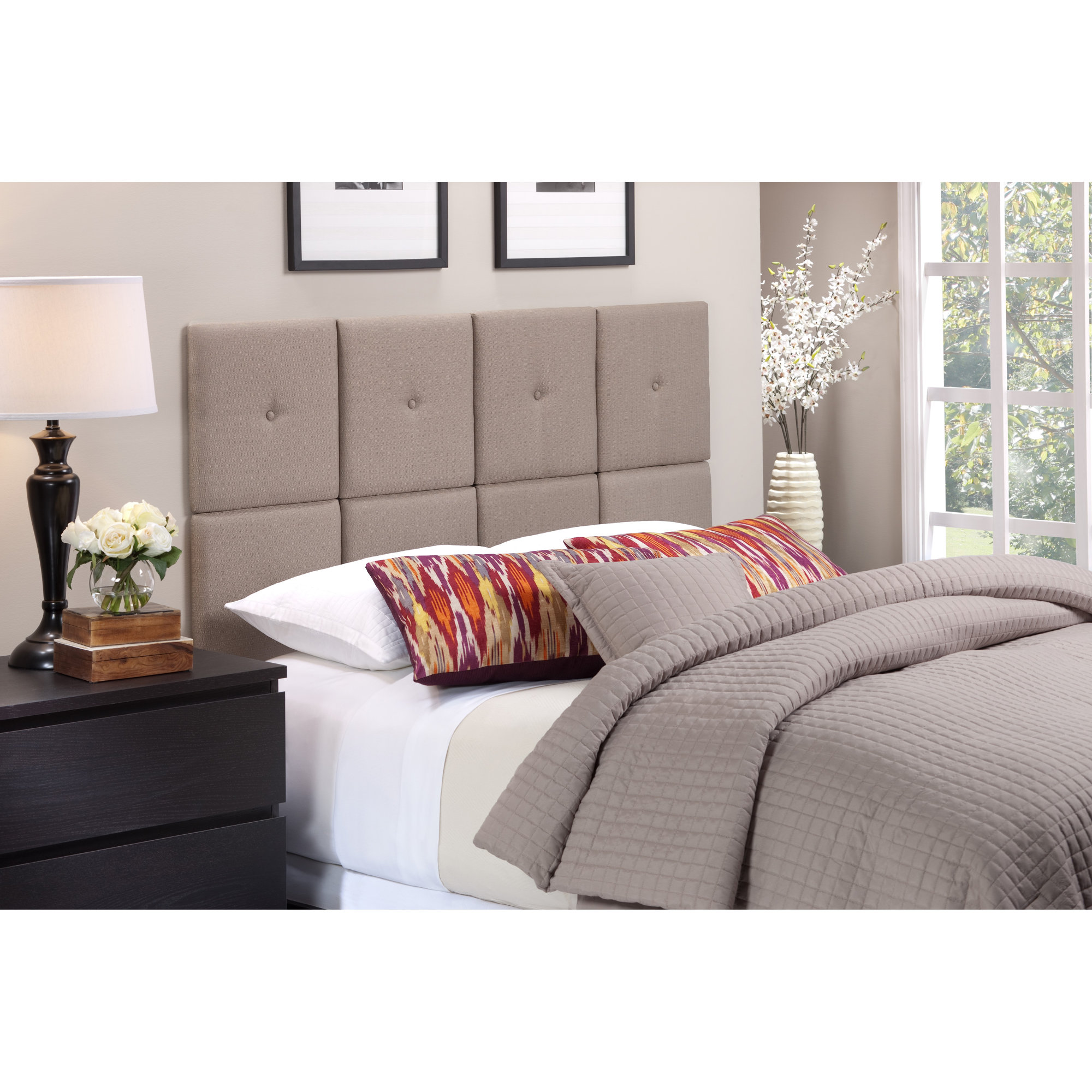 Hazelwood Home Chestercot Upholstered Headboard Tiles & Reviews Wayfair